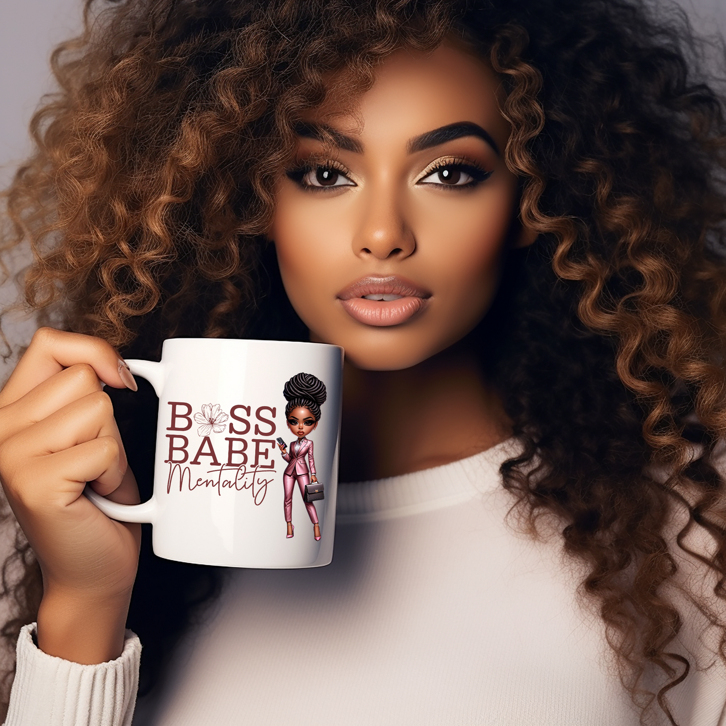 Motivational Boss Babe Coffee Mug - Chic 11oz Ceramic Mug for Empowering Women | Inspirational Office Decor