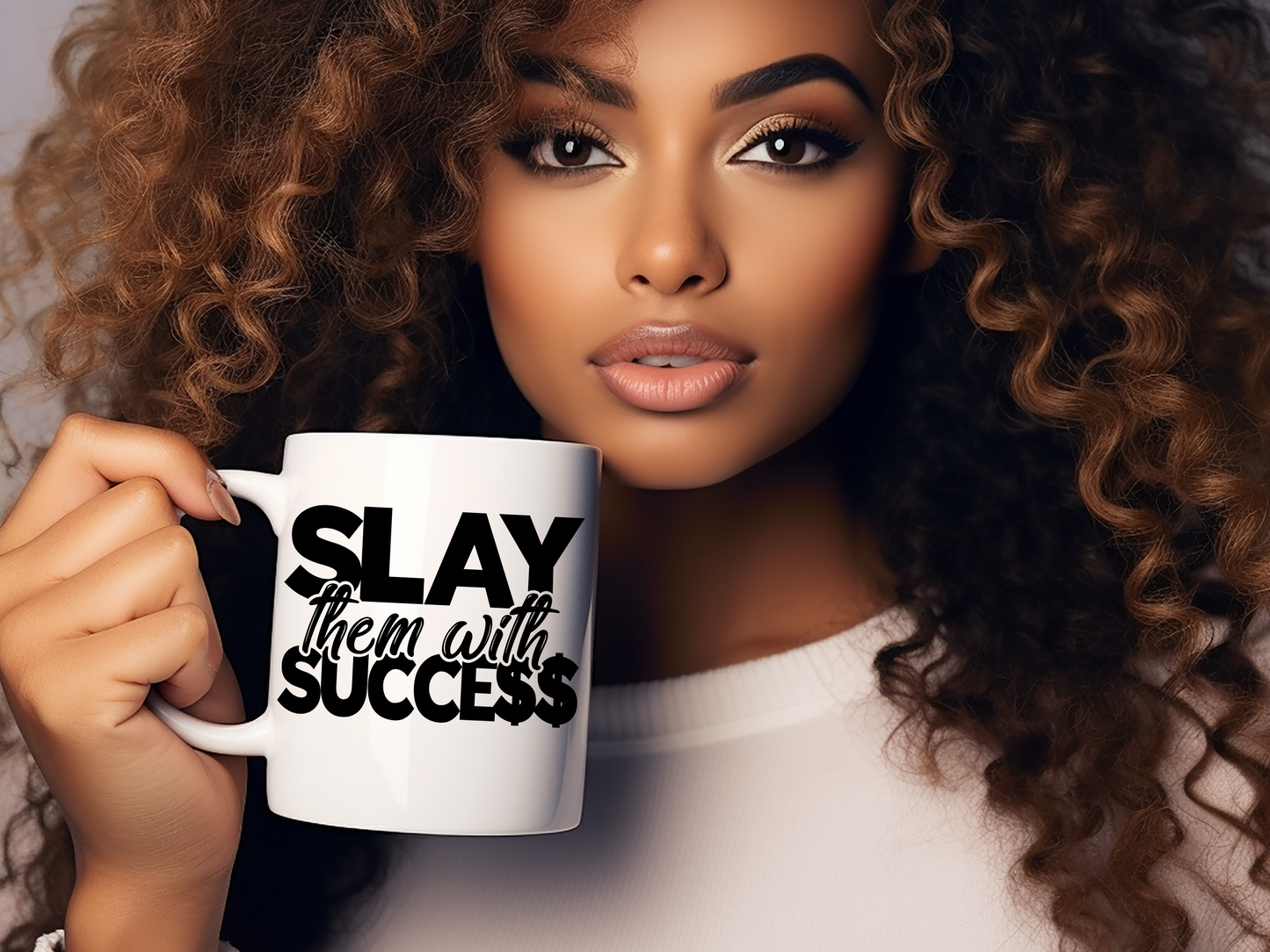 Slay Them With Success Mug - 11oz Motivational Ceramic Coffee Mug
