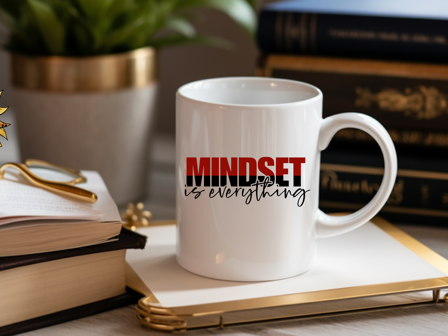 Mindset is Everything – 11oz Ceramic Mug for Goal-Getters