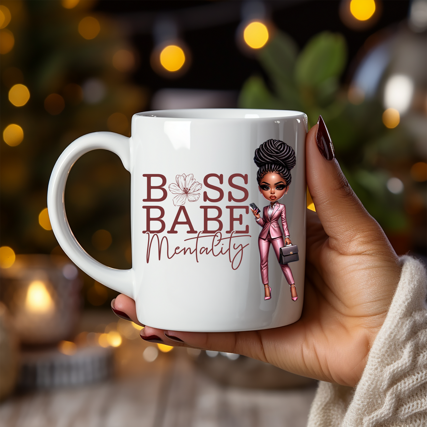 Motivational Boss Babe Coffee Mug - Chic 11oz Ceramic Mug for Empowering Women | Inspirational Office Decor