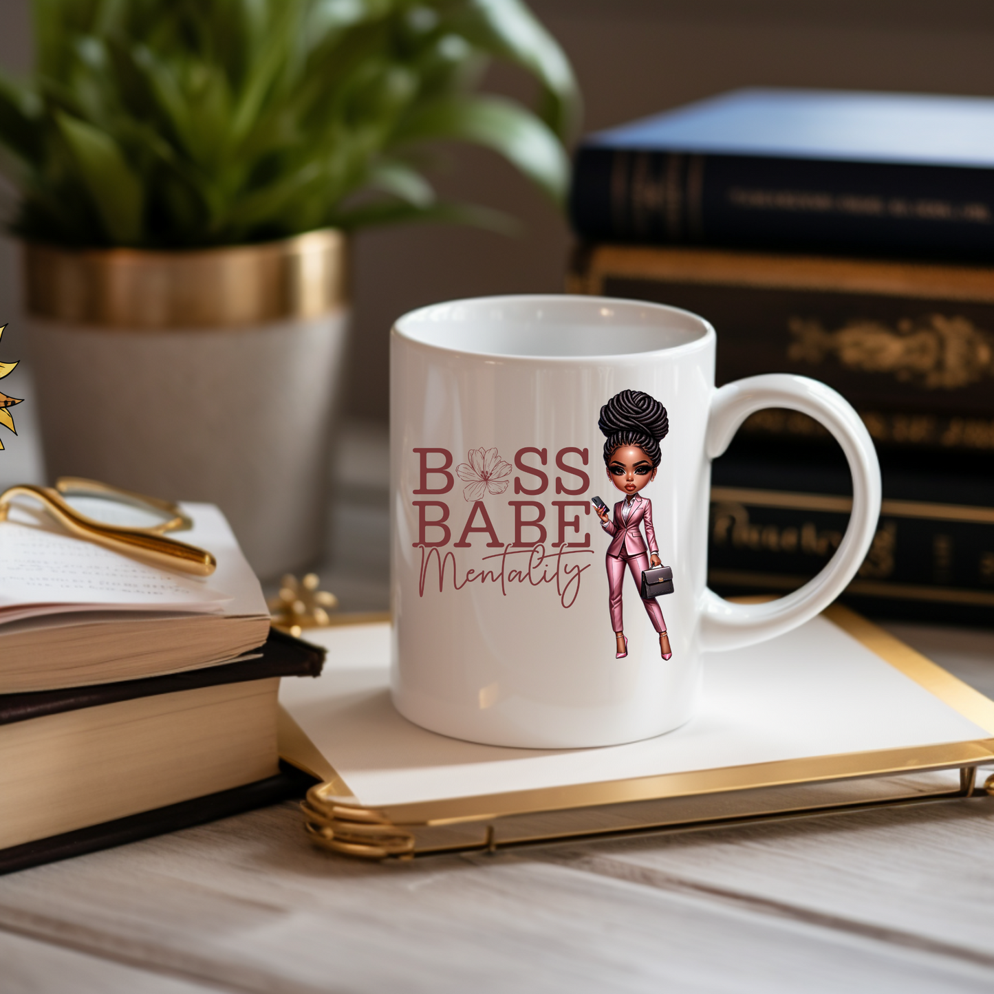 Motivational Boss Babe Coffee Mug - Chic 11oz Ceramic Mug for Empowering Women | Inspirational Office Decor