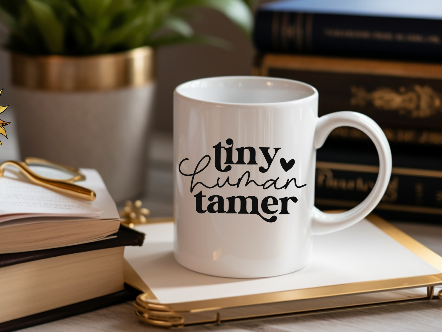Tiny Human Tamer Mug - 11oz Ceramic Coffee Cup for Moms