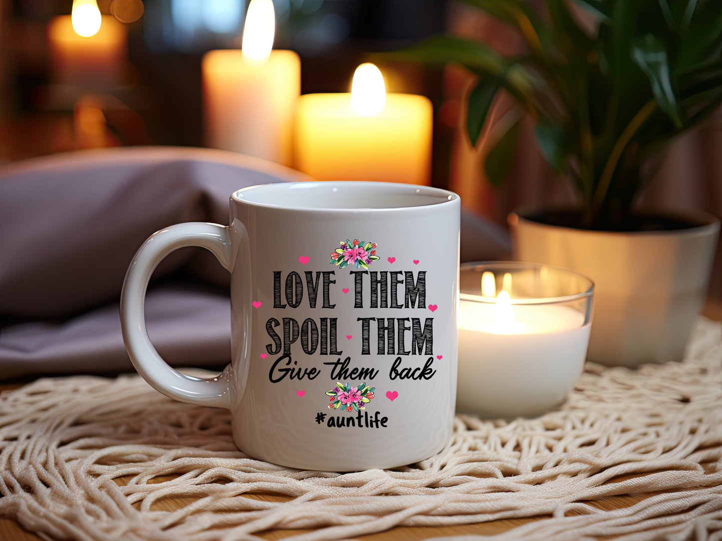 Aunt Life Mug - 11oz Ceramic Coffee Cup for Aunts, Fun and Loving