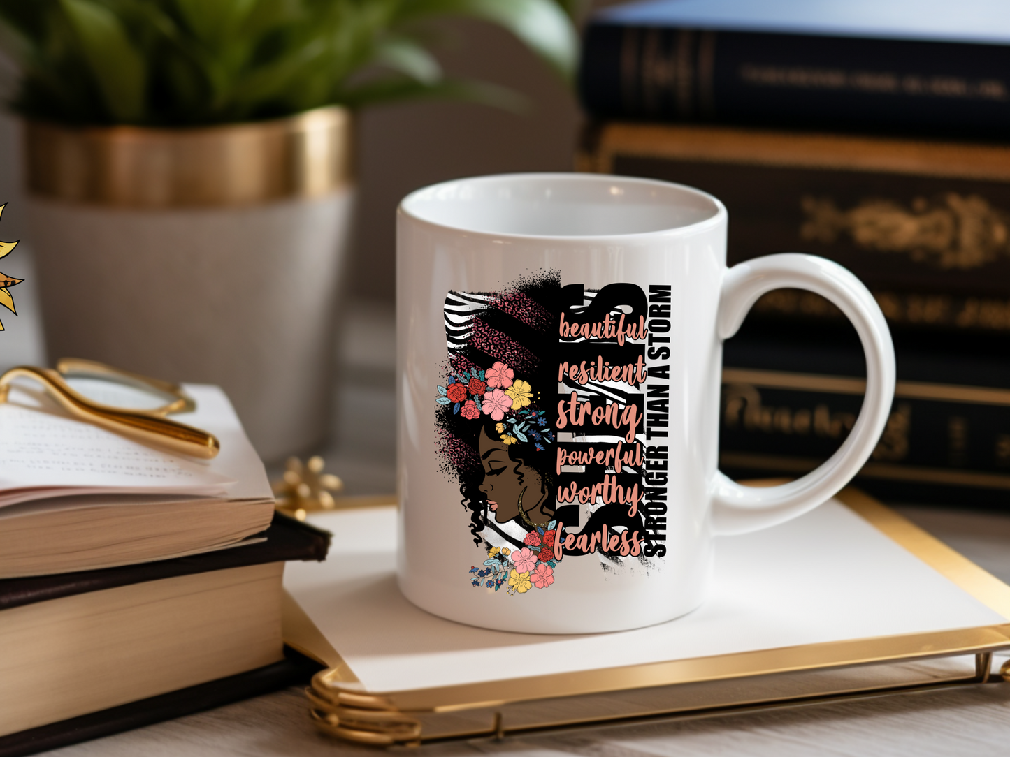 SHE IS Stronger Than The Storm Mug - 11oz Inspirational Ceramic Coffee Cup