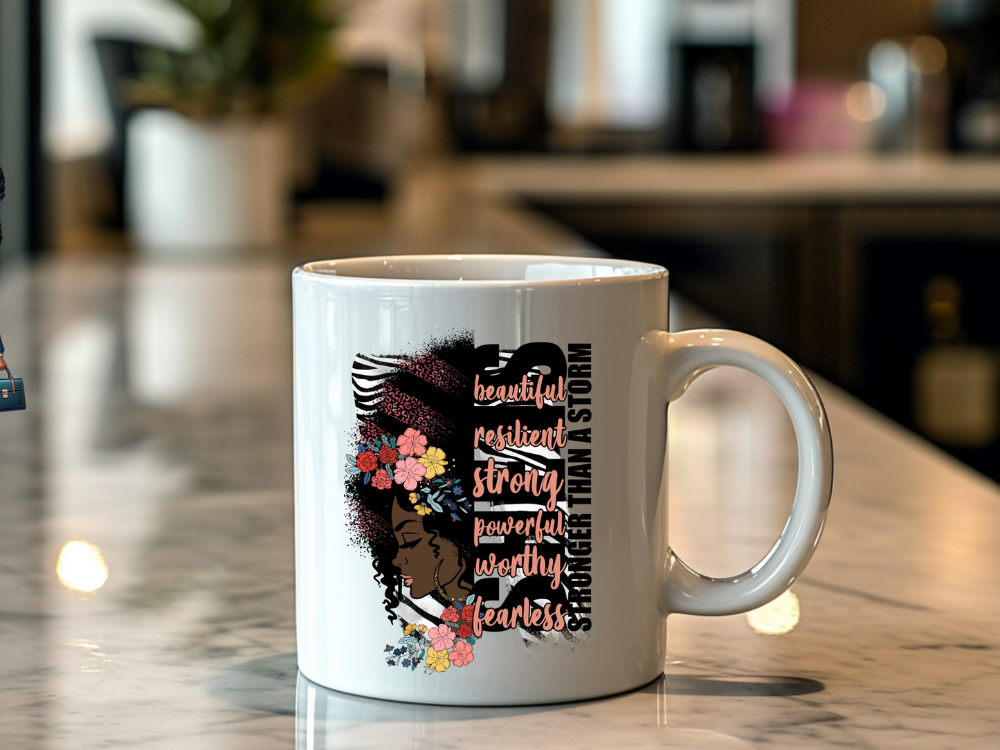 SHE IS Stronger Than The Storm Mug - 11oz Inspirational Ceramic Coffee Cup