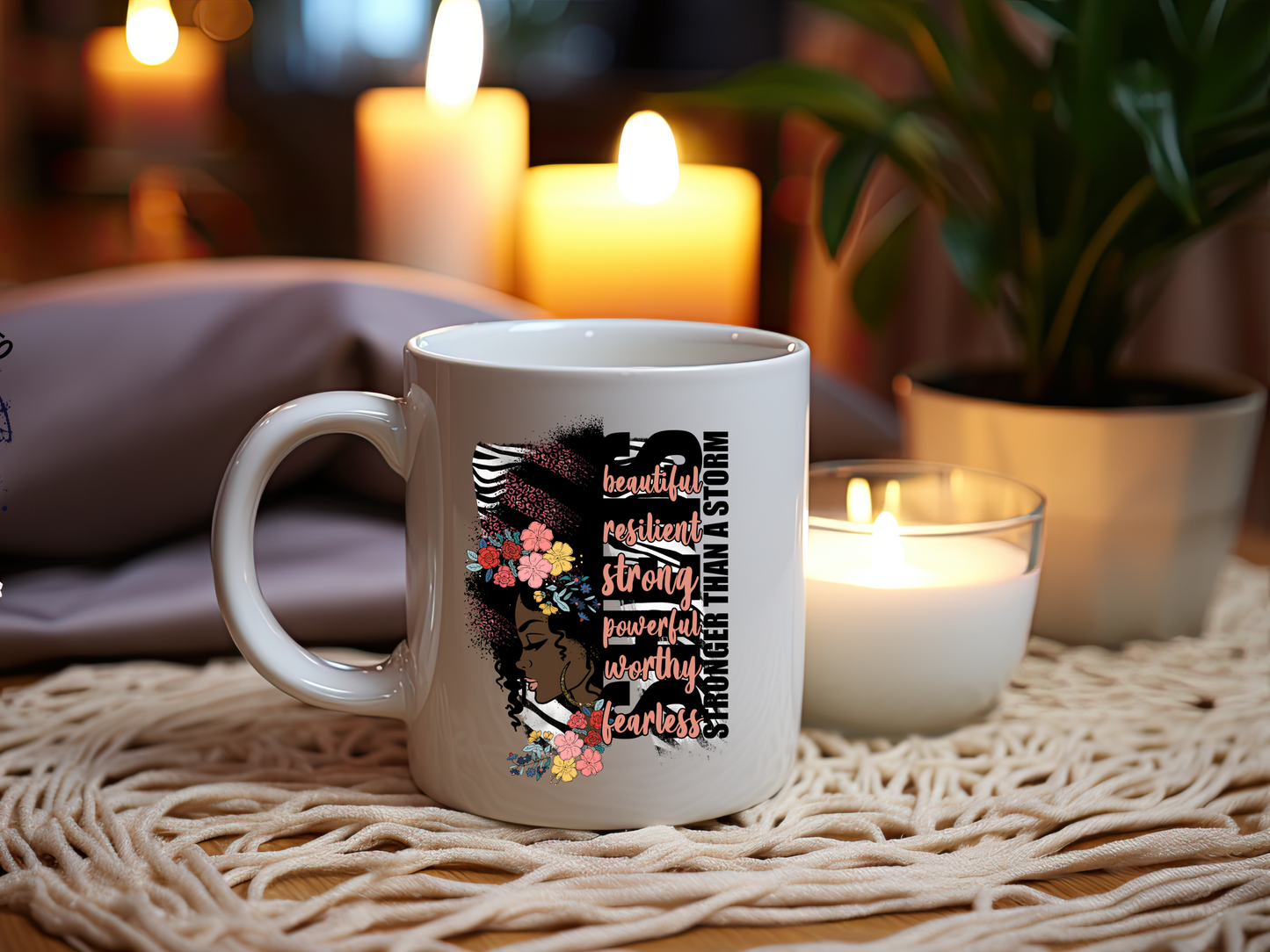 SHE IS Stronger Than The Storm Mug - 11oz Inspirational Ceramic Coffee Cup
