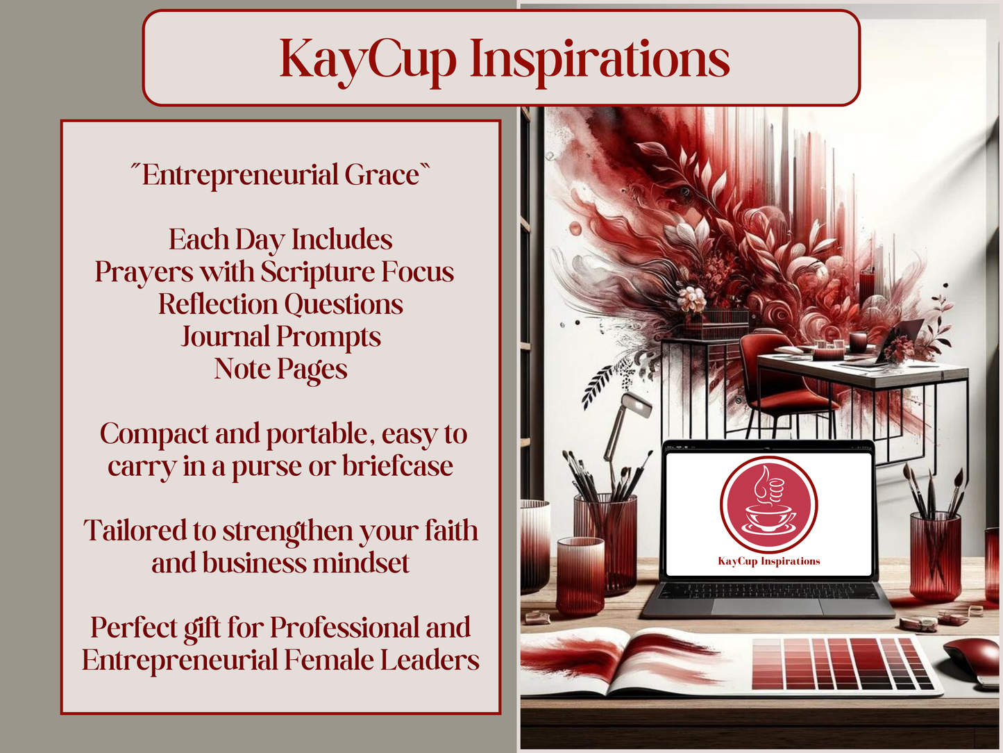 Entrepreneurial Grace: Daily Prayers For Women In Business - 30-Day Prayer Journal Burgundy Serenity