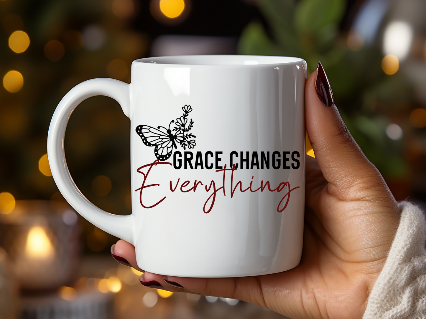 Grace Changes Everything Mug - 11oz Inspirational Ceramic Coffee Cup