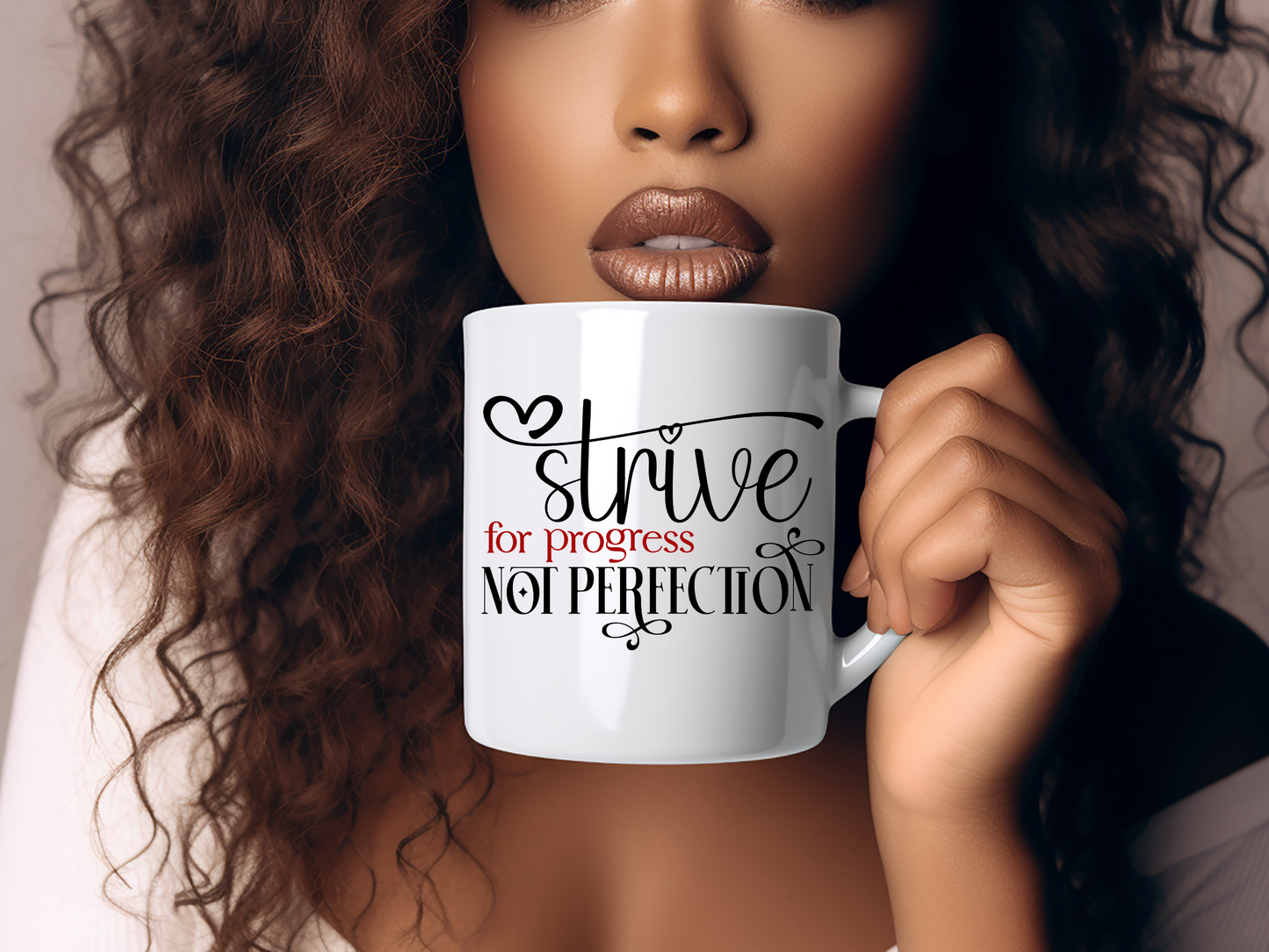 Progress Over Perfection Mug - 11oz Motivational Ceramic Coffee Cup