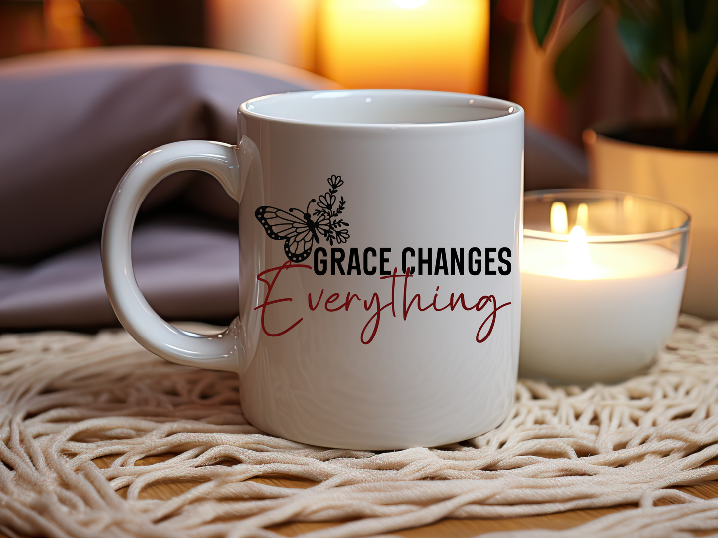 Grace Changes Everything Mug - 11oz Inspirational Ceramic Coffee Cup