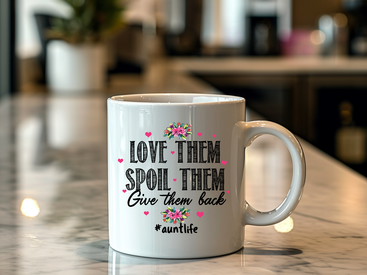 Aunt Life Mug - 11oz Ceramic Coffee Cup for Aunts, Fun and Loving