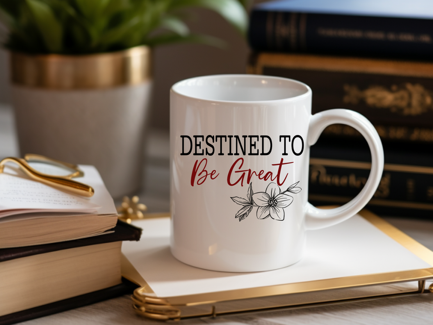 Destined To Be Great Mug - 11oz Motivational Ceramic Coffee Cup