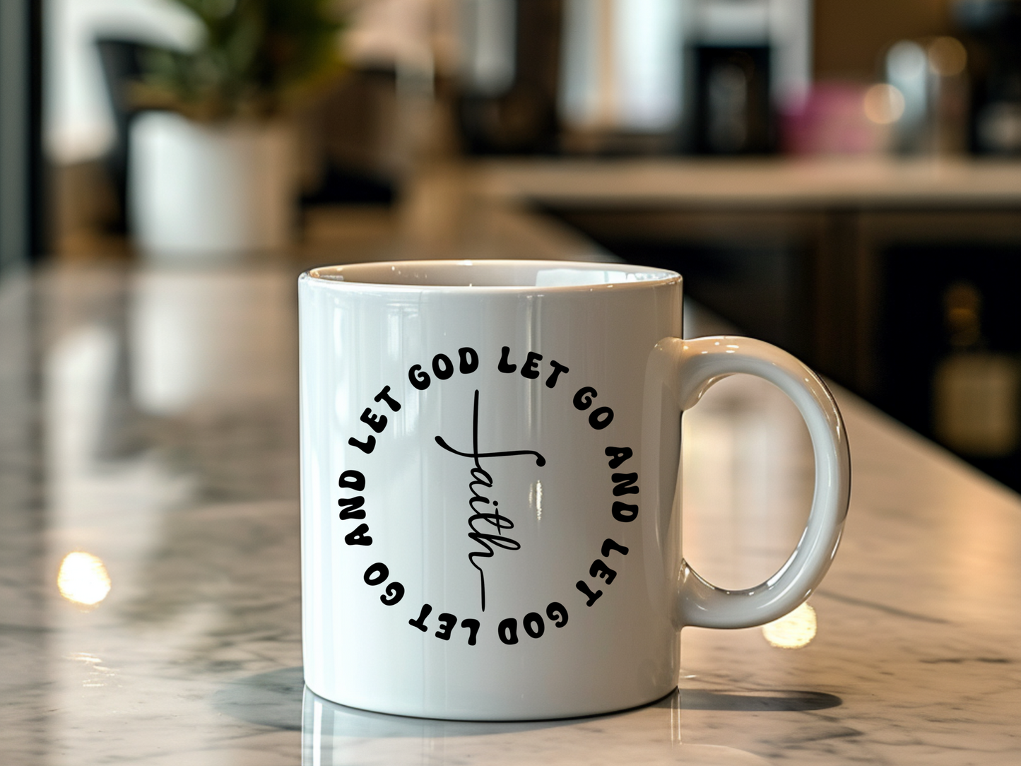 Let Go Let God Mug – 15oz Inspirational Ceramic Coffee Cup
