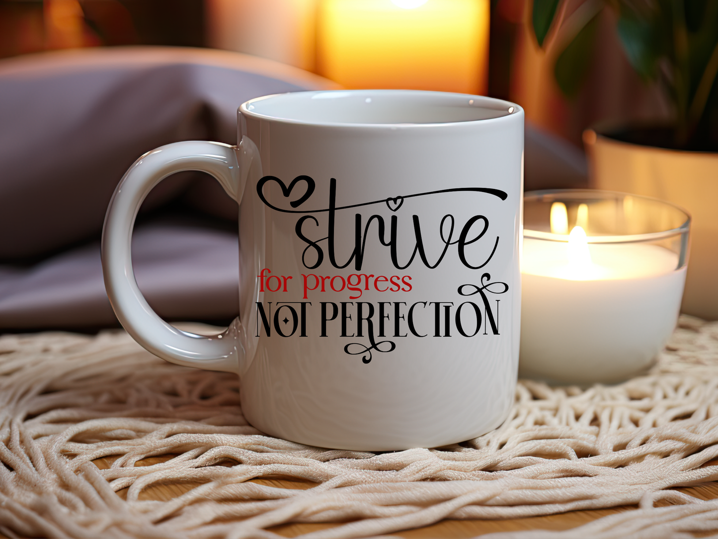 Progress Over Perfection Mug - 11oz Motivational Ceramic Coffee Cup